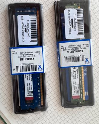 RAM DDR3 8Gb (2 banchi) tot 16Gb 1600Mhz nuove