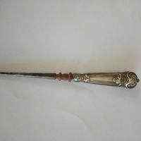 Vintage Uncinetto antico con manico d'argento 