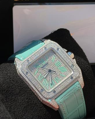 Cartier santos 100 misura L color tiffany