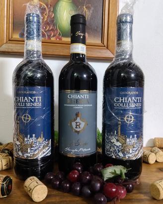 3 bottiglie di vino Chianti ,