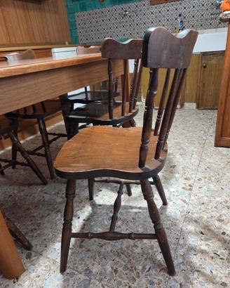 Tavolo cucina 130x75 con 6 sedie country