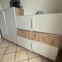 Credenza Moderna Bianco / Effetto Legno