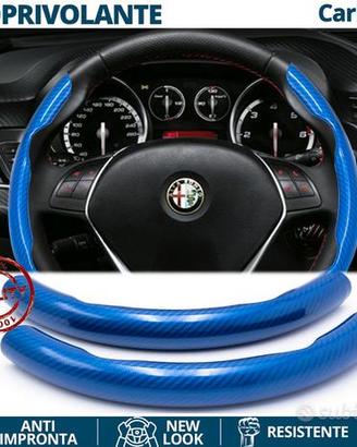 COPRIVOLANTE per ALFA ROMEO in FIBRA CARBONIO Blu