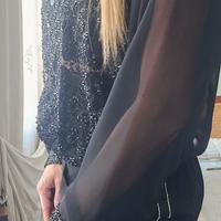 Camicetta nera donna in pizzo 