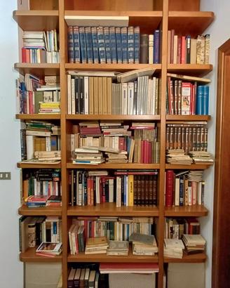 Libreria alta in legno impiallacciato