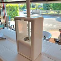 porta scopino completo bianco lucido