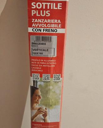 ZANZARIERA VERTICALE NUOVA CON FRENO 120x160 AVVOL