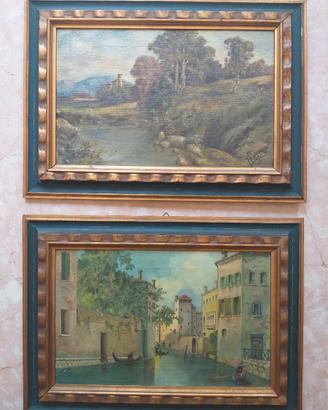 Coppia di dipinti di paesaggio anni 1930_FERRI