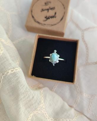 Anello Tartaruga con Larimar 