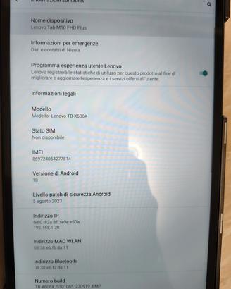 Lenovo Tablet m10 fhd pluso