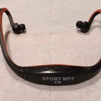 Sport MP3 FM Cuffie. Nere Arancioni.