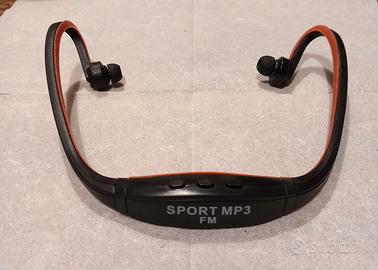 Sport MP3 FM Cuffie. Nere Arancioni.