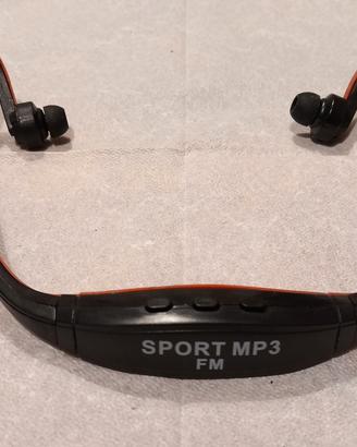 Sport MP3 FM Cuffie. Nere Arancioni.