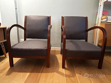 Coppia poltrone liberty primo 900 restaurate