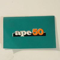 APE 50  LIBRETTO   USO  E  MANUTENZIONE