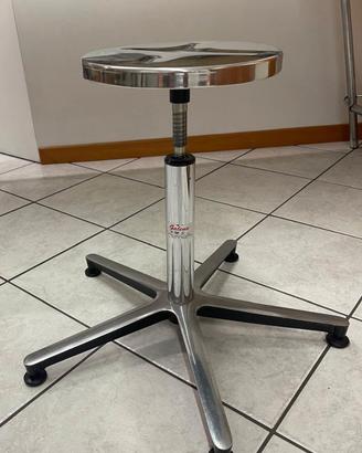 Sgabello inox regolabile in altezza con ruote