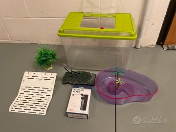 Acquario plastica filtro e accessori