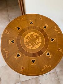 tavolino da te intarsiato in legno massello 