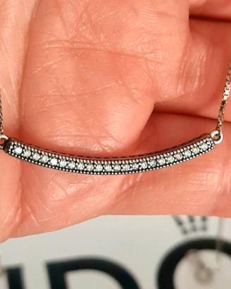 Pandora collana cuori e
zirconi reversibile