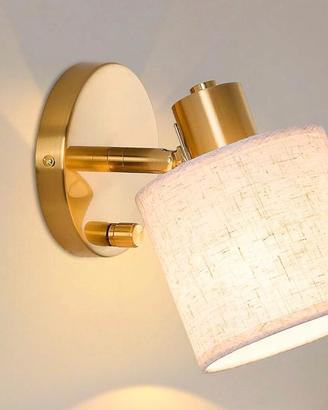 Applique da parete - paralume tessuto strut ottone