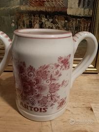 coppia boccali birra in ceramica stella artois