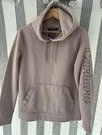 Felpa con cappuccio Carhartt rosa logo manica