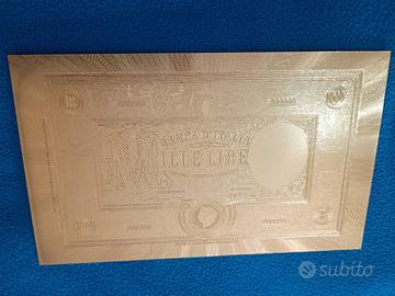 LAMINA D'ORO ITALIA  1000  £ GRANDE