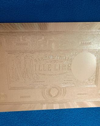 LAMINA D'ORO ITALIA  1000  £ GRANDE