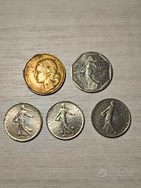 🇫🇷 Set 5 monete Francs di vari anni 🇫🇷
