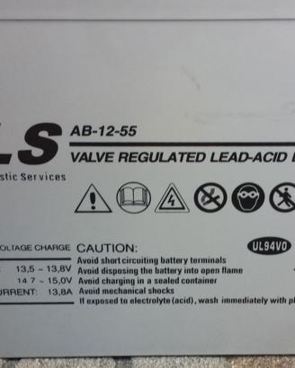 Batteria AGM x servizi camper barca 55 Ah