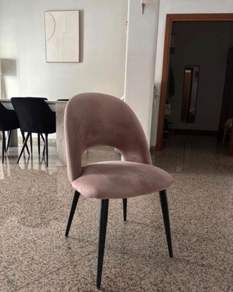 Sedia velluto rosa malva Westwing