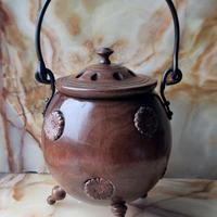 Vintage contenitore per aromi in legno intagliato