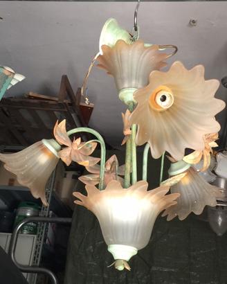 Lampadario in ferro battuto 3 punti luce