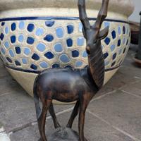Statuina Gazella/Antilope Legno Intagliato a Mano 