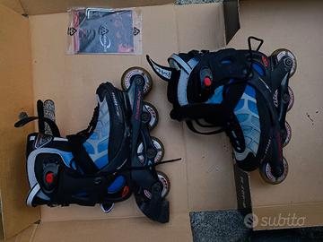 Pattini in linea Rollerblade+protez.ginocchia 