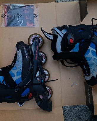 Pattini in linea Rollerblade+protez.ginocchia 