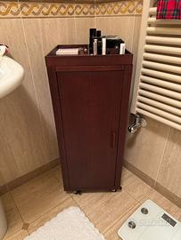 Mobiletto bagno con ruote il legno wenge