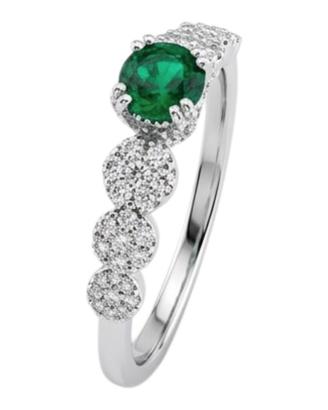Anello veretta magic con diamanti e smeraldo