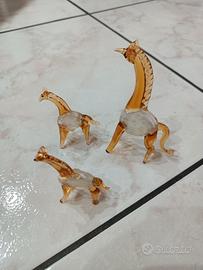 Set di splendide Giraffe in vetro di Murano 