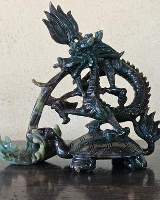 Dragone e Tartaruga in Pietra Dura 411 gr.