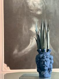 Testa di moro alta 33cm blu notte opaco