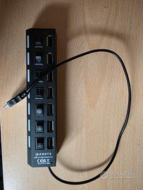 HUB ADATTATORE USB PORTA MULTIPLA USB 7 IN  1