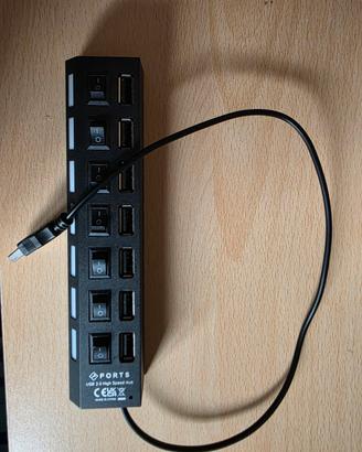 HUB ADATTATORE USB PORTA MULTIPLA USB 7 IN  1