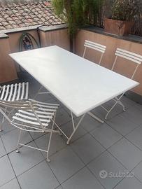 Flower Ethimo tavolo da esterni + 4 sedie