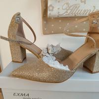 Décolleté dorato glitterato