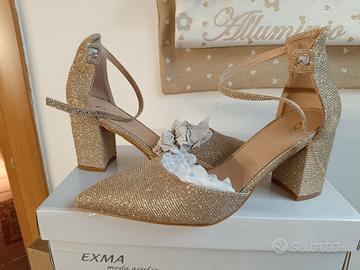 Décolleté dorato glitterato