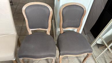 Coppia di 2 sedie grigie e legno