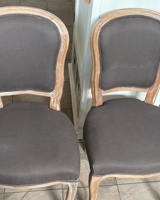 Coppia di 2 sedie grigie e legno