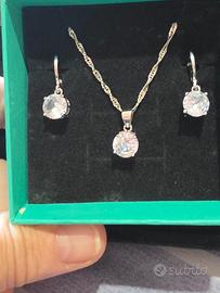 Parure di gioielli in argento 925 e zirconi