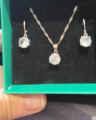 Parure di gioielli in argento 925 e zirconi